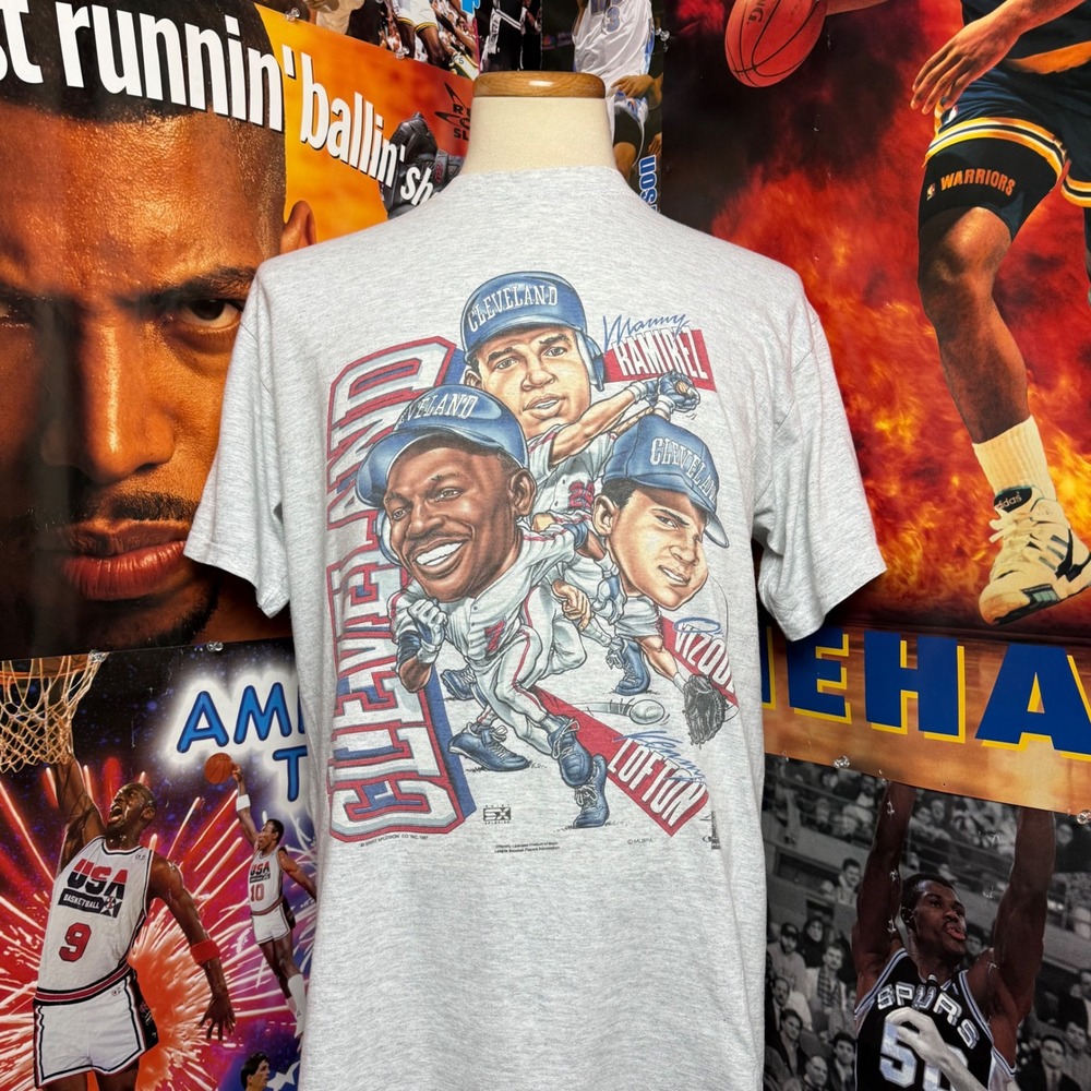 Vintage 90s Cleveland Indians Guardians Manny Ramirez Shirt Xplosion Sz Large